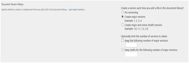 default version is turned off
